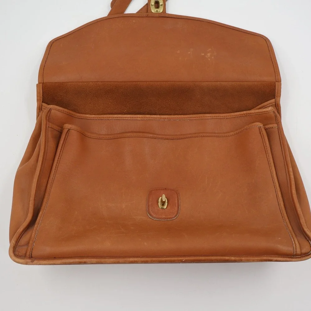 Coach Beekman Briefcase Mens Large British Tan Vintage Leather Bag 5266 USA